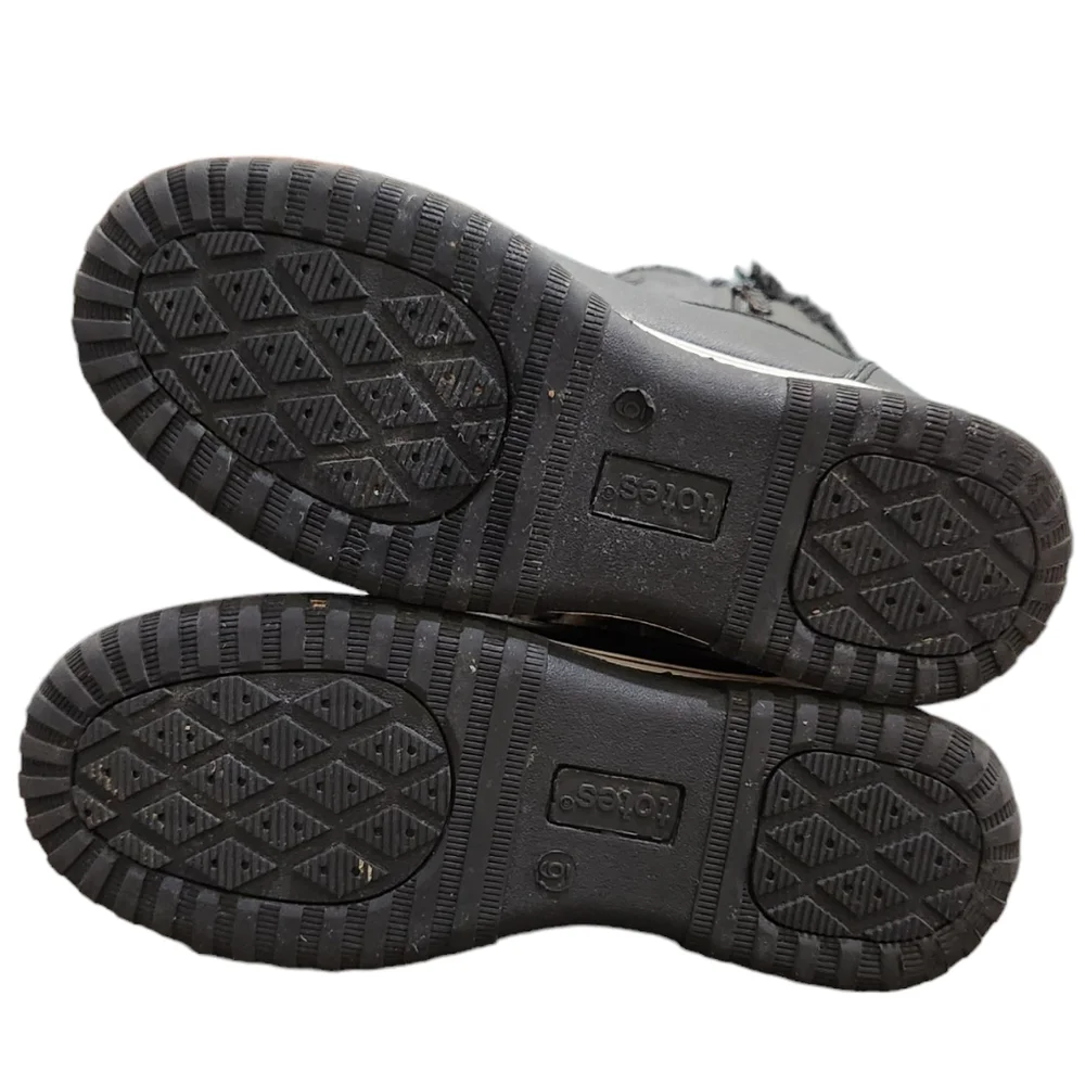 Totes Adventure Gear Snow Winter Boots Black Waterproof Adjustable Strings 6